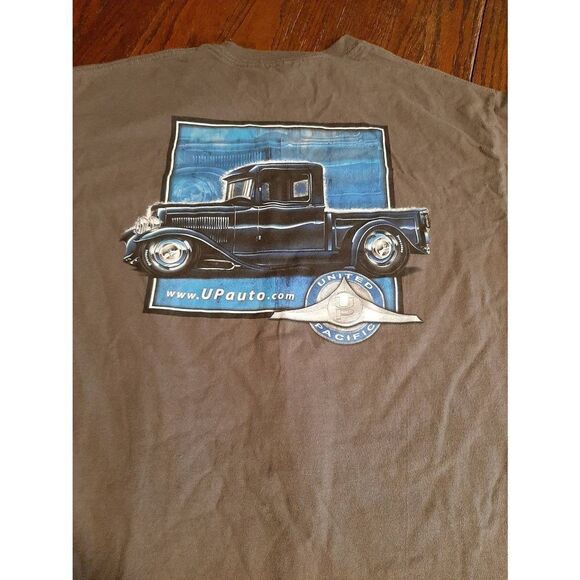 Large United Pacific Antique Truck Tee T-Shirt Grey Gearhead Car Truck Shirt - Picture 2 of 4